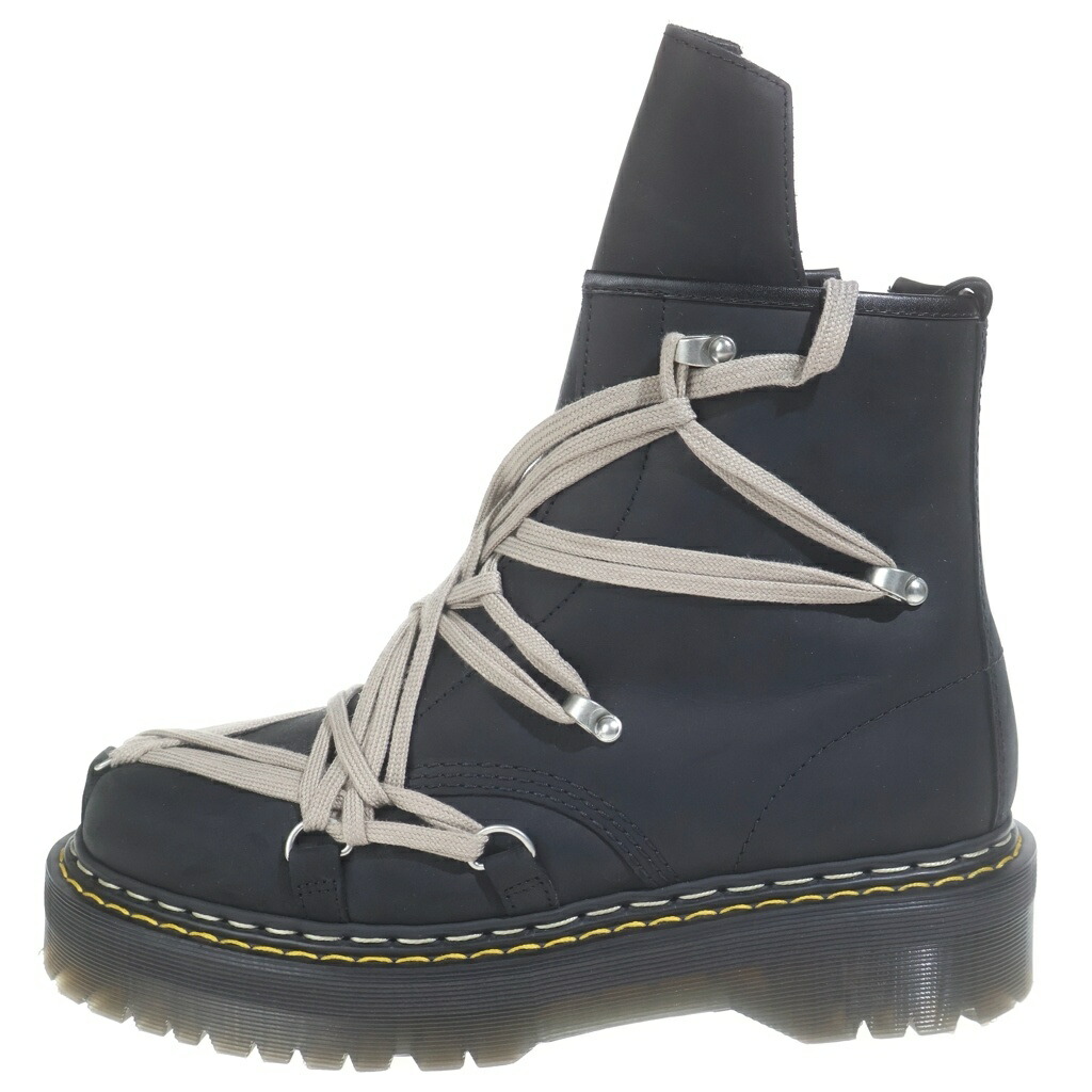 Rick Owens(リックオウエンス) 大きさ:44 ×Dr.Martens 1460 Quad Sole Mega Lace Boot 御医者さんマーチン メガスピード競技 サイドジップ ハイカットブーツ 黒いこと 41818001【中古】【座標軸A】【色合い黒いこと】【取りまわしバス発着場BRING渋谷ANNEX店】