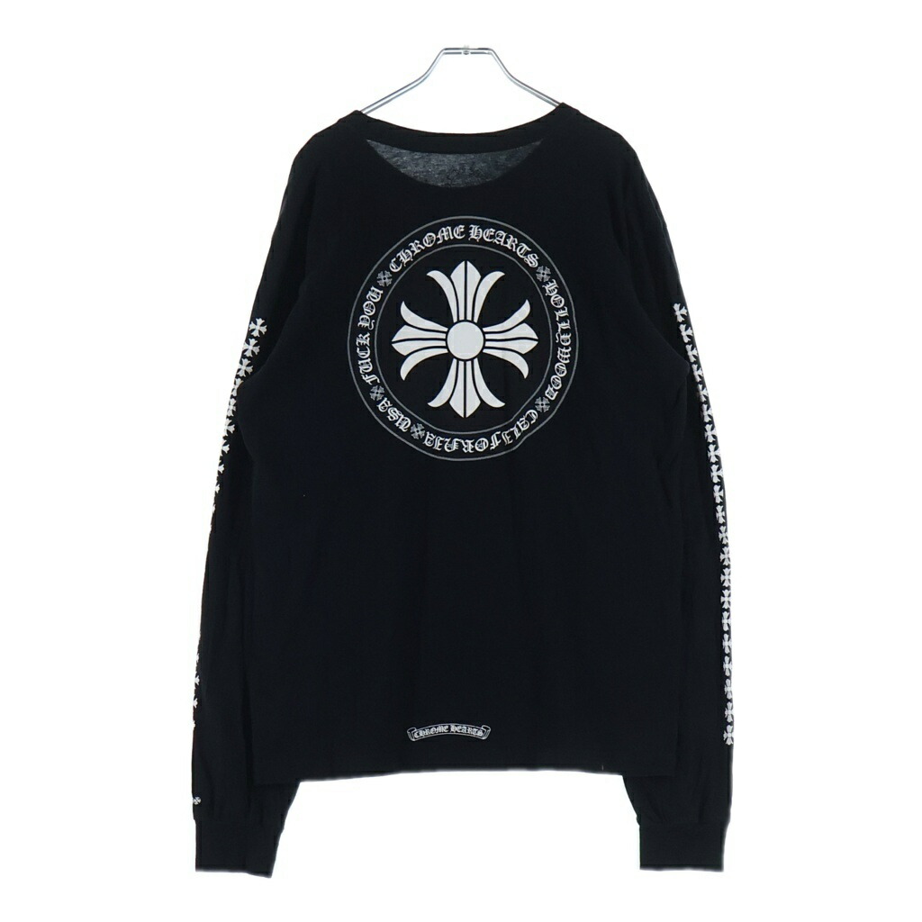 CHROME HEARTS(クロムハーツ) 大きさ:L CH L/S うしろ側CH足し加える 総柄刷り上げる 長袖プルオーバーカットソー【中古】【座標軸B】【色合い黒いこと】【取りまわしバス発着場BRING仙台店】