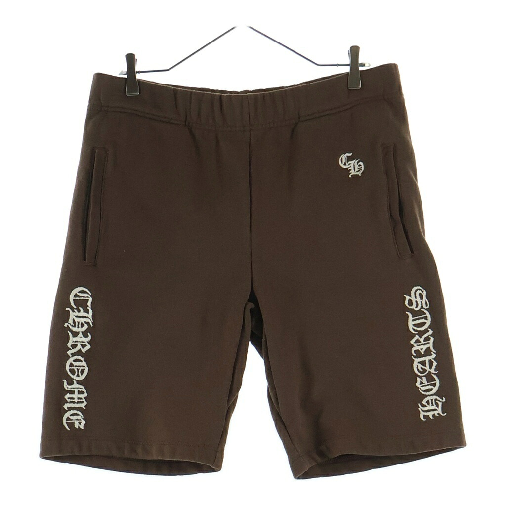 CHROME HEARTS(クロムハーツ) 大きさ:M SLO RIDE ロゴタイプ刺しゅうスウェットハーフパンツ【中古】【座標軸B】【色合い赤銅色】【取りまわしバス発着場OneStyle新宿店】