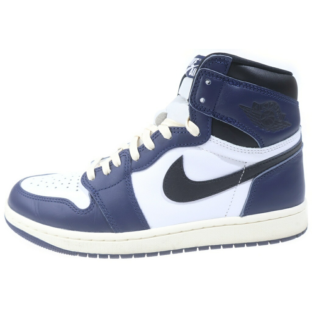 NIKE(ナイキ) 大きさ:27.0珊 AIR JORDAN 1 RETRO HIGH OG MIDNIGHT NAVY エアジョーダン1 ミッドナイトネイビー ハイカットスニーカー 米国海軍/白いこと US9/27珊 DZ5485-401【中古】【度合いB】【カラーネイビー】【取りまわしバス発着場BRING THRIFT CLOSET 幕張店】