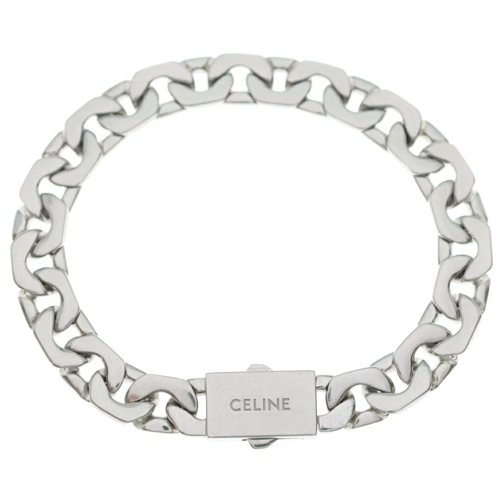 CELINE(セリーヌ) ロゴタイプ目論む トリンオフ 腕輪 しろがね色【中古】【座標軸B】【色合いしろがね色】【取りまわしバス発着場渋谷】