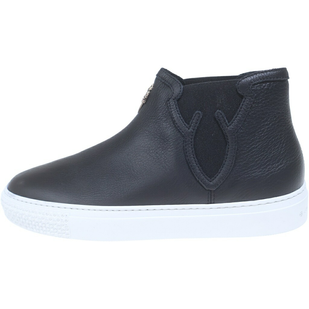 CHROME HEARTS(クロムハーツ) 大きさ:39 Mid-Top Leather Slip-Ons ミッドトップ スリッポン ミドルカットスニーカー 黒いこと【中古】【度合いA】【色つや黒いこと】【取りまわしバス発着場BRING亜米利加村店】