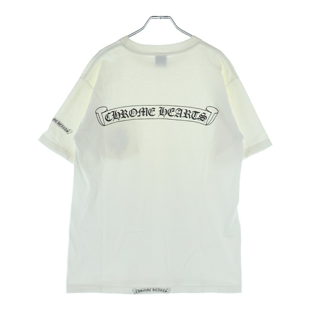 CHROME HEARTS(クロムハーツ) 大きさ:M OLD S/S 年寄りの ヴァインダガーネックロゴ バックスクロールラベルプリント 半袖プルオーバーカットソー【中古】【座標軸B】【色合い白いこと】【取りまわしバス発着場OneStyle原宿店】
