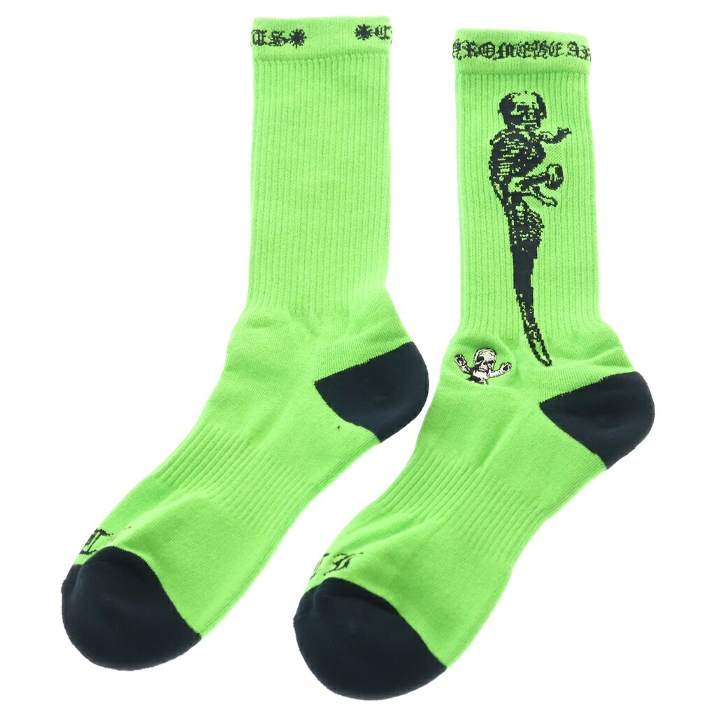 CHROME HEARTS(クロムハーツ) FOTI JARVIS SOCKS フォティ ジャー螺旋釘 靴下 ソックス 緑であること【新古品/中古】【座標軸S】【色つや緑であること】【取りまわしバス発着場OneStyle新宿店】