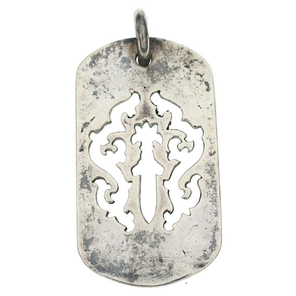 CHROME HEARTS(クロムハーツ) D TAG LRG DAGGER ヴァインダガーカットアウトドッグタグ ラージ シャンデリヤとっ始め しろがね色 BCA240【中古】【度合いB】【色つやしろがね色】【取りまわしバス発着場BRING京都河原町店】