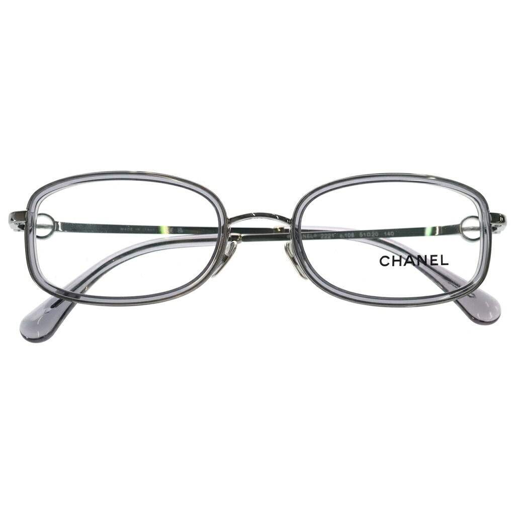 CHANEL(シャネル) 大きさ:51□20‐140 2221 レクタングル 真四角ひな形 せつ然たる水晶体 黒眼鏡 眼鏡 しろがね色【新古品/中古】【度合いS】【色つやしろがね色】【取りまわしバス発着場BRING心斎橋店】