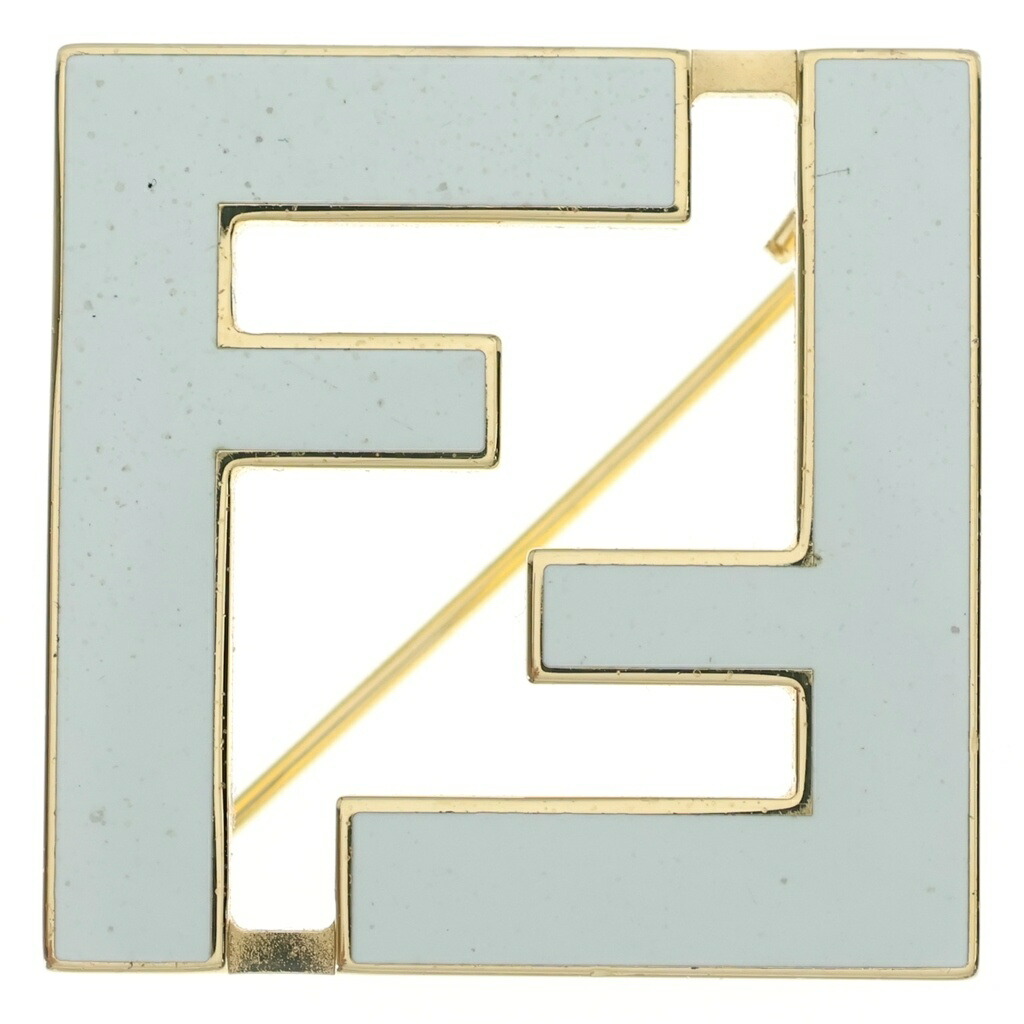 FENDI(フェンディ) FFロゴタイプ フォーエバー 胸飾り ゴールド/白いこと 8AG976【中古】【座標軸B】【色合いゴールド】【取りまわしバス発着場BRING札幌店】