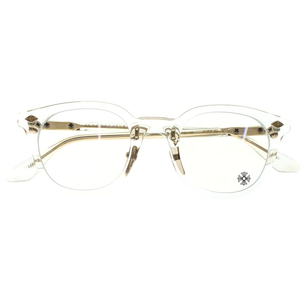 CHROME HEARTS(クロムハーツ) サイズ:48□24ー149 JUST IN-A アイウェア サングラス 眼鏡 クリア/ゴールド【中古】【程度B】【カラーマルチカラー】【取扱店舗BRING梅田茶屋町店】|ブランド買取・販売 BRING