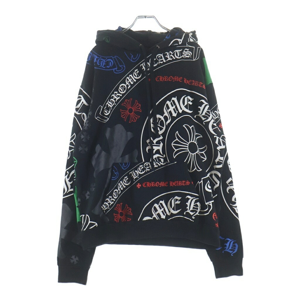 CHROME HEARTS(クロムハーツ) 大いさ:S STENCIL HOODIE ステンシル刷り上げる ティーシャツパーカー フーディー 黒いこと【中古】【座標軸B】【色合い黒いこと】【取りまわしバス発着場BRING亜米利加村店】