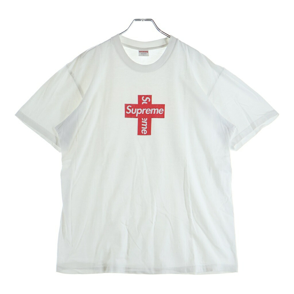 SUPREME(シュプリーム) 大きさ:L 20AW Cross Box Logo Tee クロスボックスロゴ 刷り上げる 半袖プルオーバー カットソー 白いこと【中古】【座標軸A】【色合い白いこと】【取りまわしバス発着場BRING仙台店】