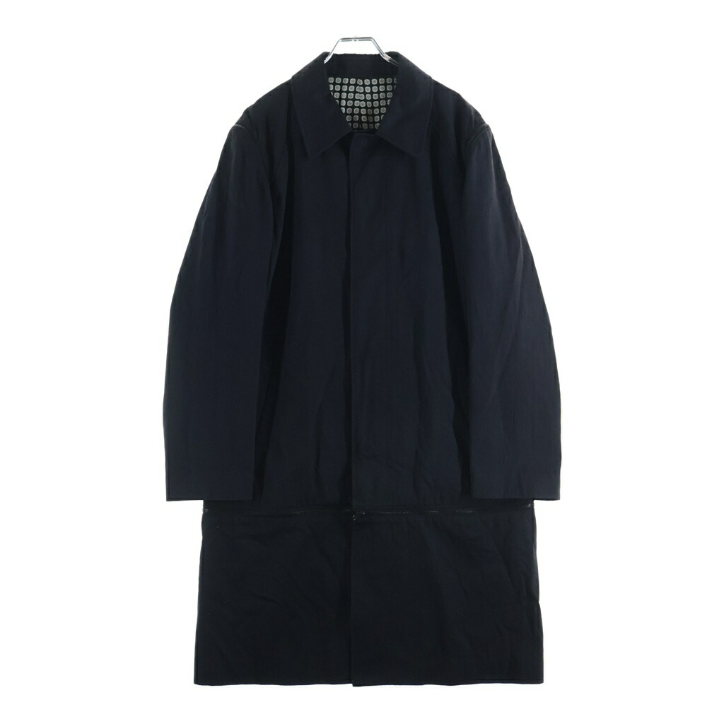 NUMBER (N)INE(ナンバーナイン) サイズ:2 04SS ジップデザイン 比翼ボタン ロングバルマカンコート ブラック S04-NJ059【中古】【程度B】【カラーブラック】【取扱店舗BRING仙台店】|ブランド買取・販売 BRING