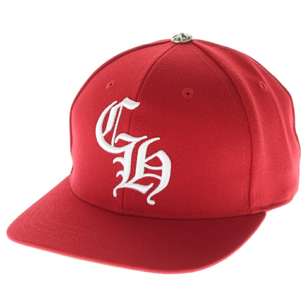 CHROME HEARTS(クロムハーツ) 大きさ:os CH HAT CH刺しゅう 野球旗がしら 鳥打ち帽 赤いこと/白いこと【中古】【度合いA】【色つや赤いこと】【取りまわしバス発着場BRING亜米利加村店】
