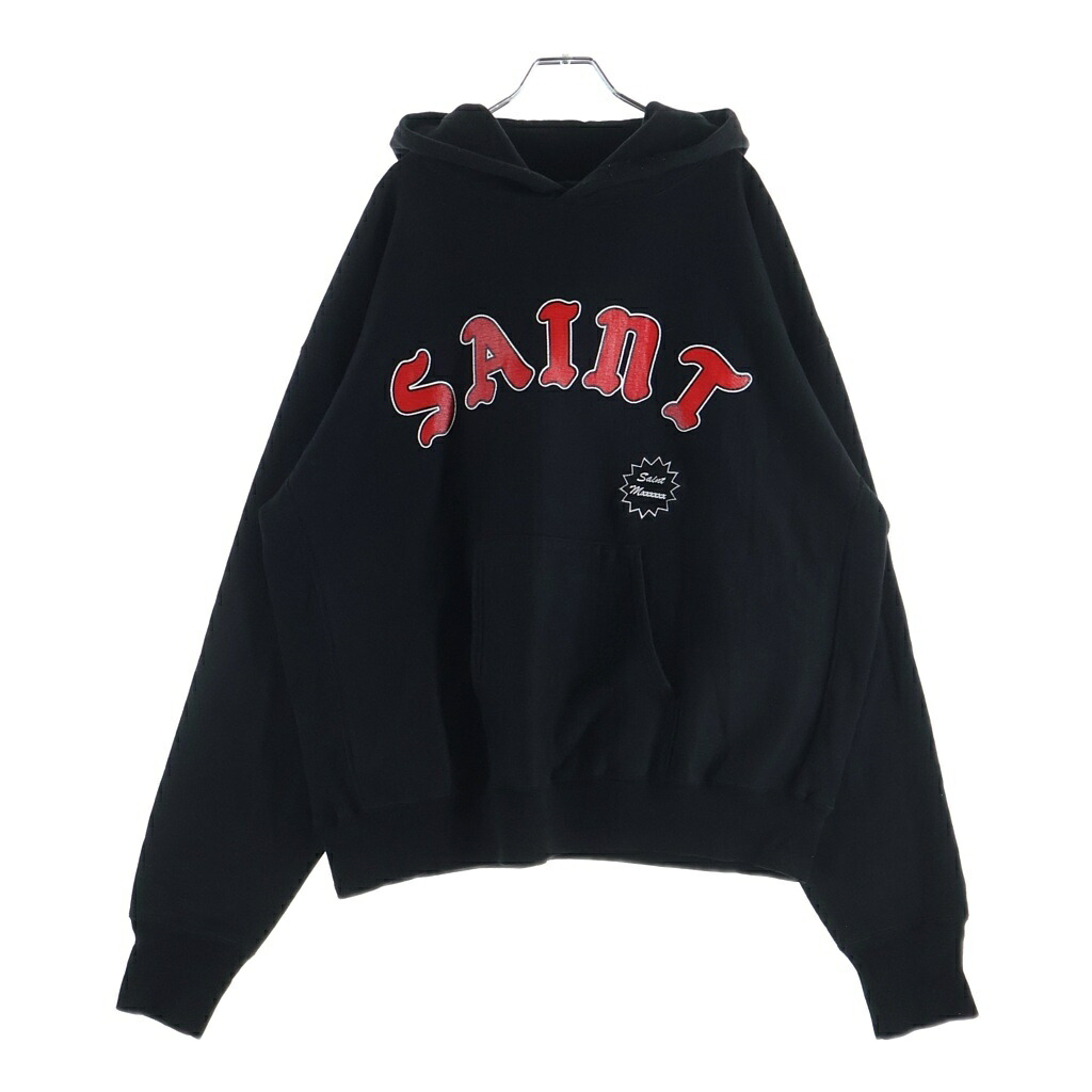 SAINT MICHAEL(セントマイケル) 大きさ:XL 24SS ARCH SAINT HOODIE アーチ形仙 フーディ パーカー 黒いこと/赤いこと SM-YS8-0000-037【中古】【座標軸B】【色合い黒いこと】【取りまわしバス発着場BRING亜米利加村店】