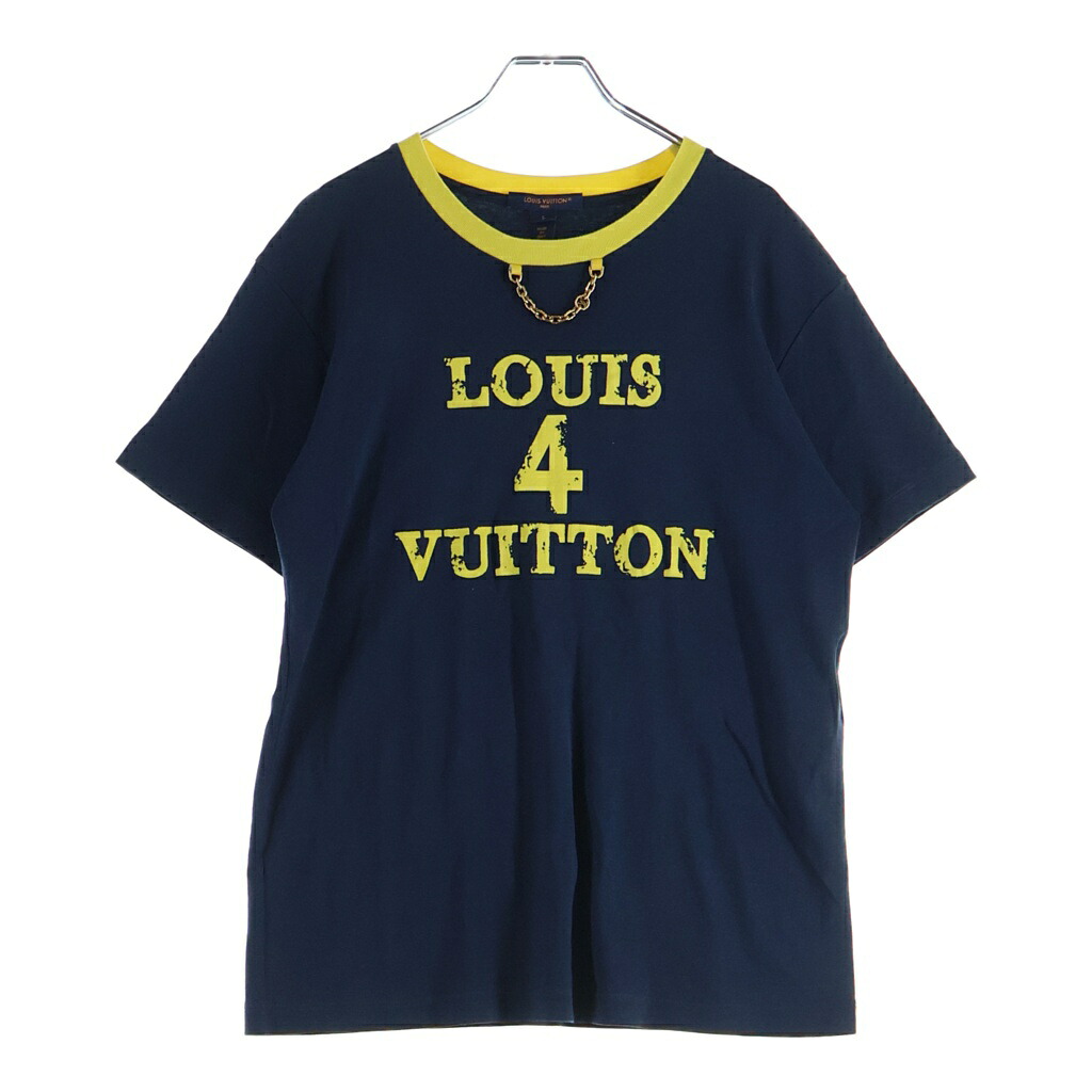 LOUIS VUITTON(ルイヴィトン) 大きさ:S 23SS 向こう正面ロゴタイプ チェーン店半袖プルオーバー カットソー 米国海軍 RW232W UOL FPTS10 レディース【中古】【座標軸B】【カラーネイビー】【取りまわしバス発着場BRING心斎橋店】