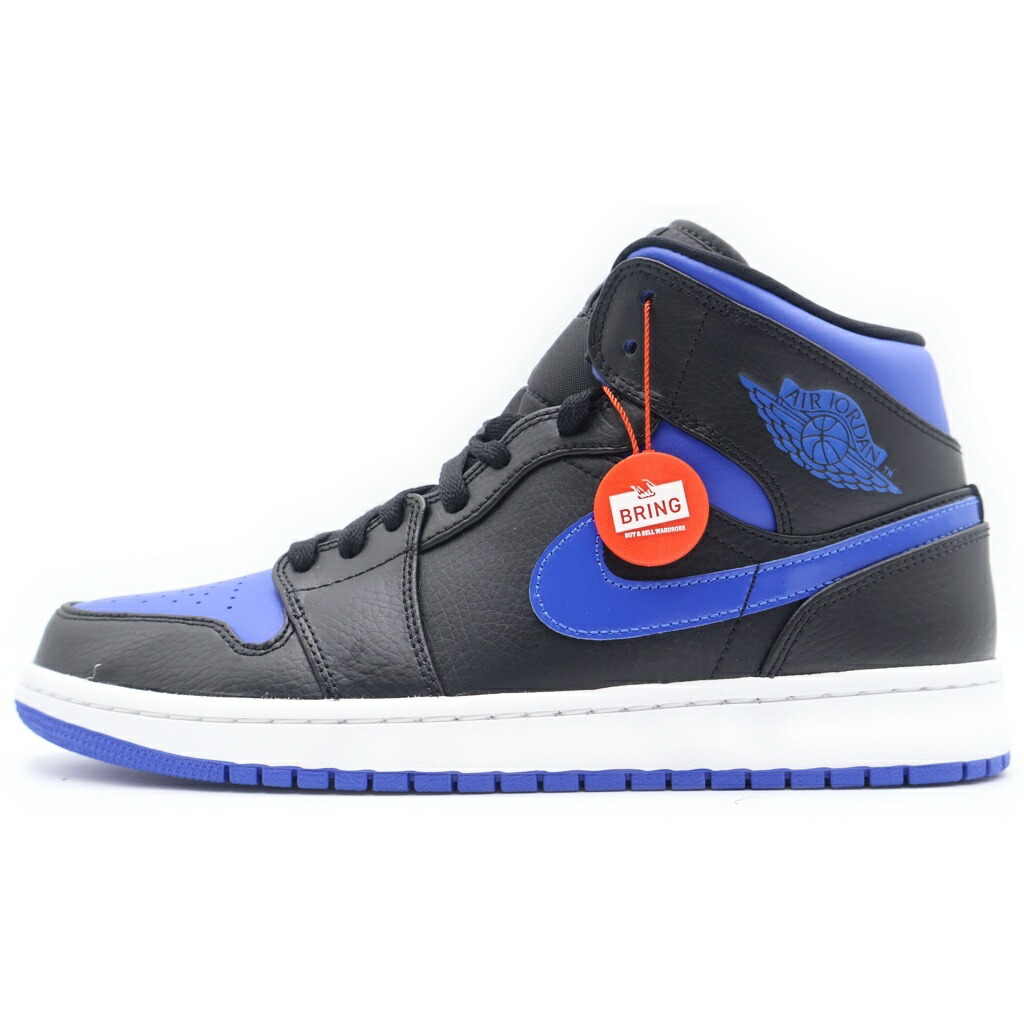 NIKE(ナイキ) 大きさ:27.5珊 AIR JORDAN 1 MID HYPER ROYAL 554724‐068 エアジョーダン1ミッド ハイパーロイヤル ハイカットスニーカー 青碧/黒いこと US9.5/27.5珊【新古品/中古】【度合いS】【色つや青碧】【取りまわしバス発着場BRING仙台店】