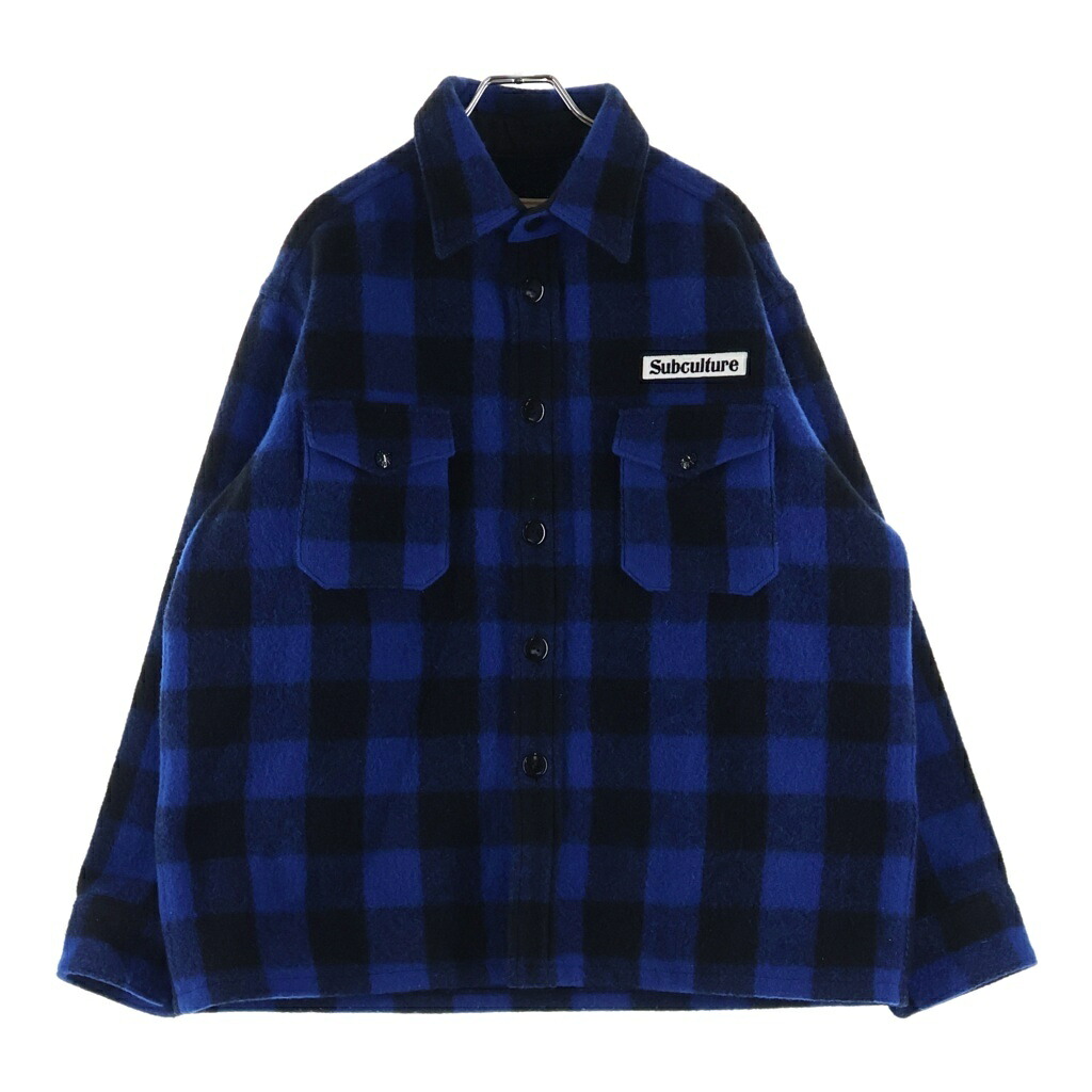 SUBCULTURE(サブカルチャー) サイズ:2 25AW BUFFALO CHECK JACKET バッファロー チェック シャツジャケット ブルー/ブラック SCJK-A2501【中古】【程度A】【カラーブルー】【取扱店舗BRING仙台店】｜ブランド買取・販売　BRING 45,482円