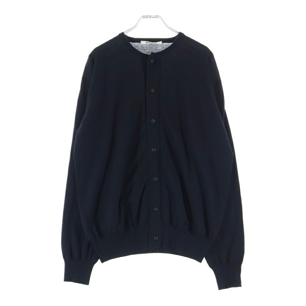 AURALEE(オーラリー) 大きさ:3 24SS CASHMERE HARD TWIST KNITCARDIGAN カシミール 捉え所のない 捩じり 編み物ジレー 黒いこと A24SC01CT【中古】【度合いA】【色つや黒いこと】【取りまわしバス発着場BRING仙台店】