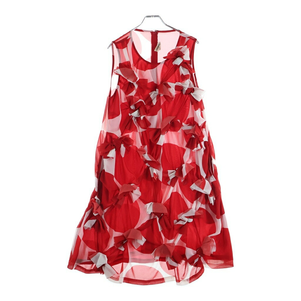 COMME des GARCONS(コムデギャルソン) 大きさ:XS 24SS シュロの葉ひな形 ノースリーブ衣裳 レディース 赤いこと GM-B020【中古】【度合いB】【色つや赤いこと】【取りまわしバス発着場BRING京都河原町店】