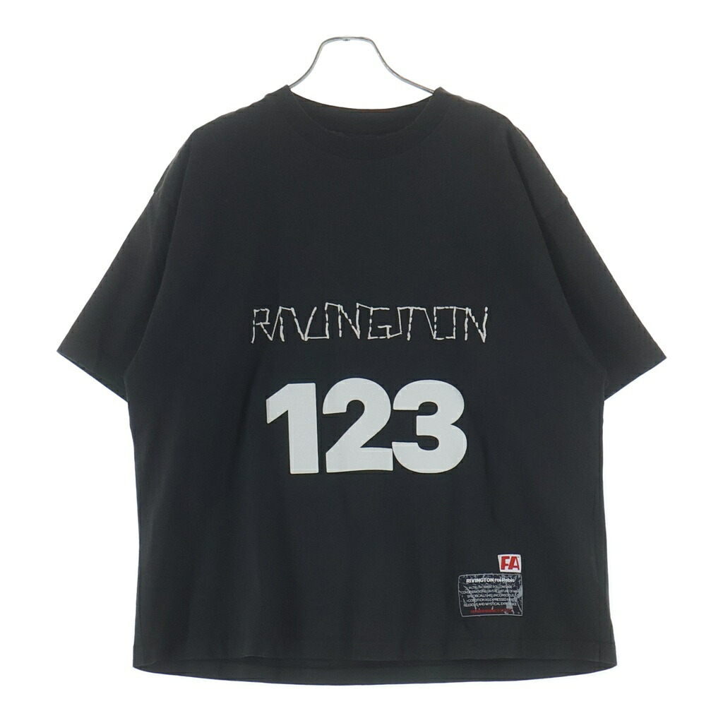 RRR123 RIVINGTON roi Rebis(リヴィントンロイレビス) 大きさ:S 向こう正面 刷り上げる\u0026刺しゅう うしろ側 刷り上げる 半袖カットソー ロンT 黒いこと【中古】【座標軸B】【色合い黒いこと】【取りまわしバス発着場BRING亜米利加村店】