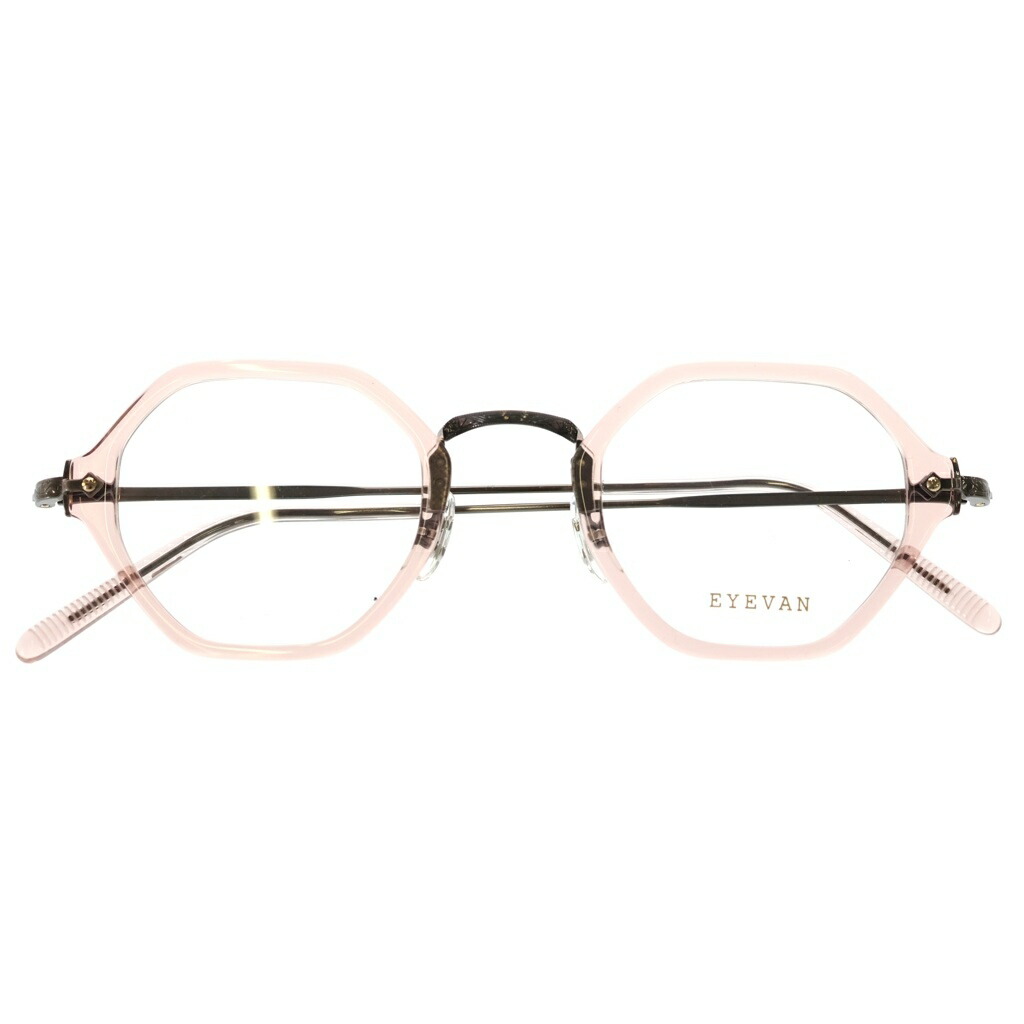 EYEVAN(アイヴァン) 大きさ:44□24ー145 E-0518 オクタゴンフレーム せつ然たる 黒眼鏡 眼鏡 さくら色/しろがね色【新古品/中古】【度合いS】【色つやさくら色】【取りまわしバス発着場BRING梅田茶屋町店】