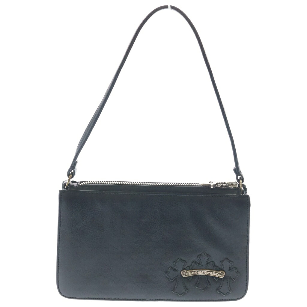 CHROME HEARTS(クロムハーツ) サイズ:- THE NIGHT Leather Hand Bag ザ・ナイト レザーミニハンドバッグ ブラック【新古品/中古】【程度S】【カラーブラック】【取扱店舗原宿】|ブランド買取・販売 BRING