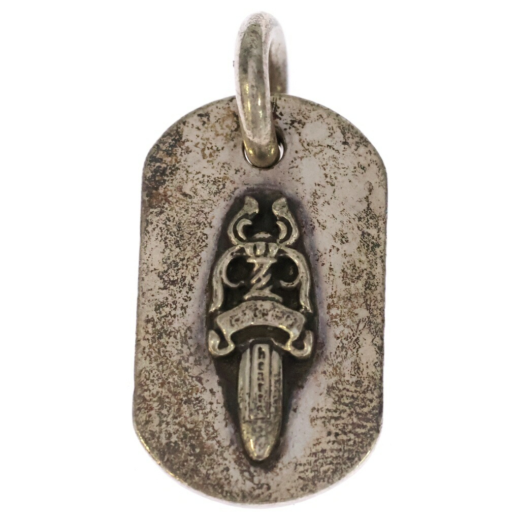 CHROME HEARTS(クロムハーツ) RAISED DAGGER DOGTAG レイズドダガー ドッグタグ シャンデリヤとっ始め しろがね色【中古】【度合いB】【色つやしろがね色】【取りまわしバス発着場BRING亜米利加村店】