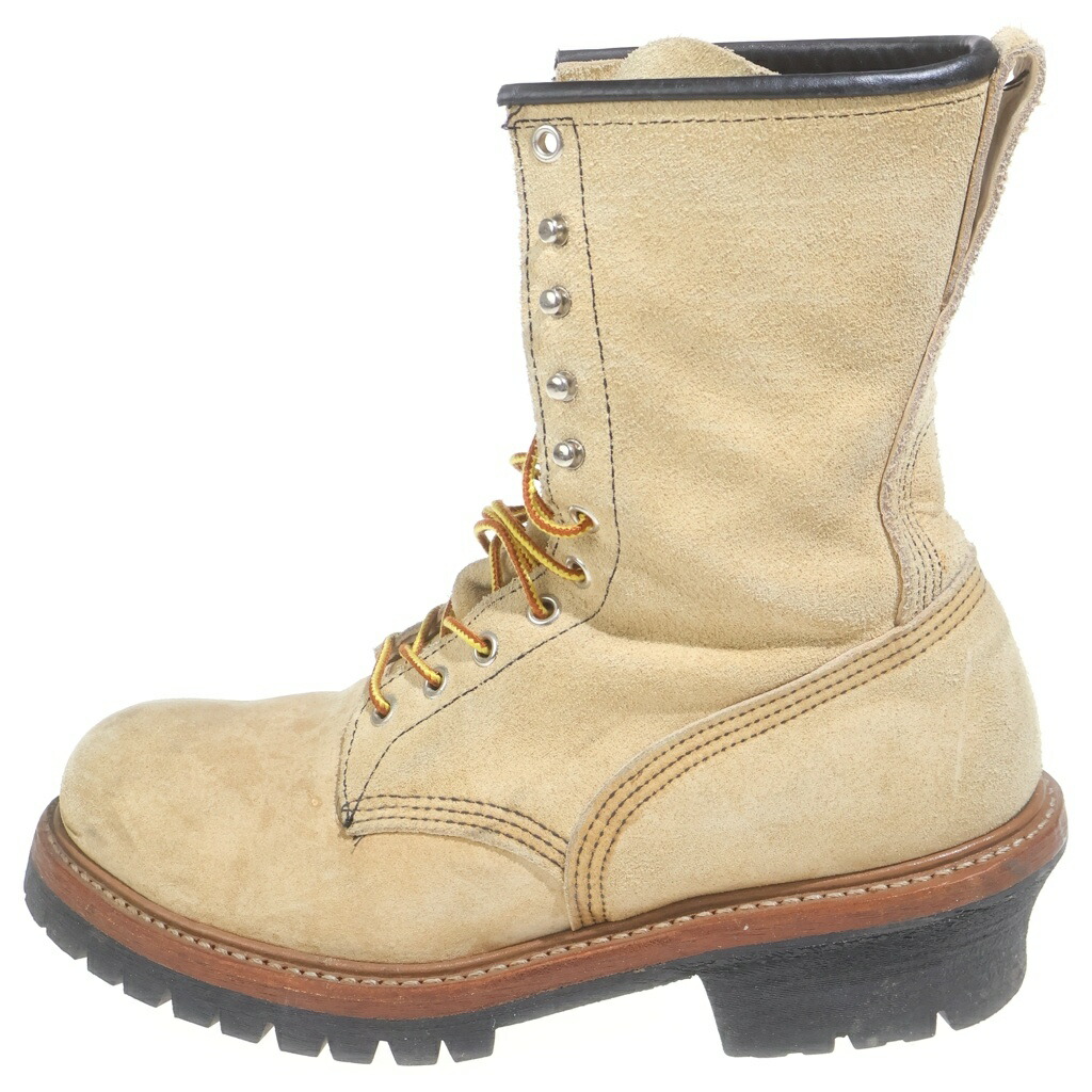 RED WING(赤いこと 舞台の袖) 大きさ:42 LOGGER ロガー スピード競技繰り上げる ブーツ スエードクロス ベージュ 8211【中古】【度合いB】【色つやベージュ】【オンライン押さえる商いもの】