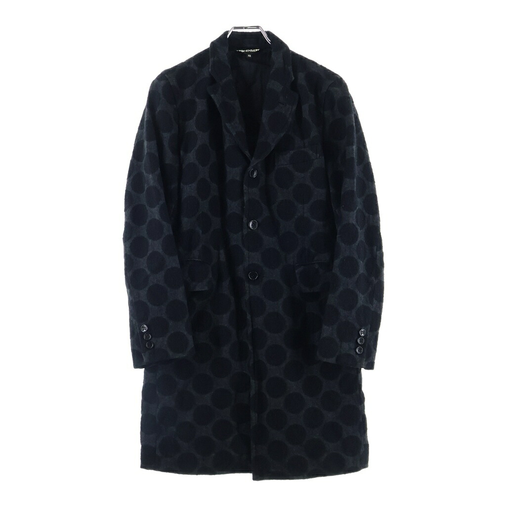BLACK COMME des GARCONS(ブラックコムデギャルソン) 大きさ:XS うしろ側細長い切口 ドットテーラードコート 黒いこと 1L-J020【中古】【度合いB】【色つや黒いこと】【オンライン押さえる商いもの】