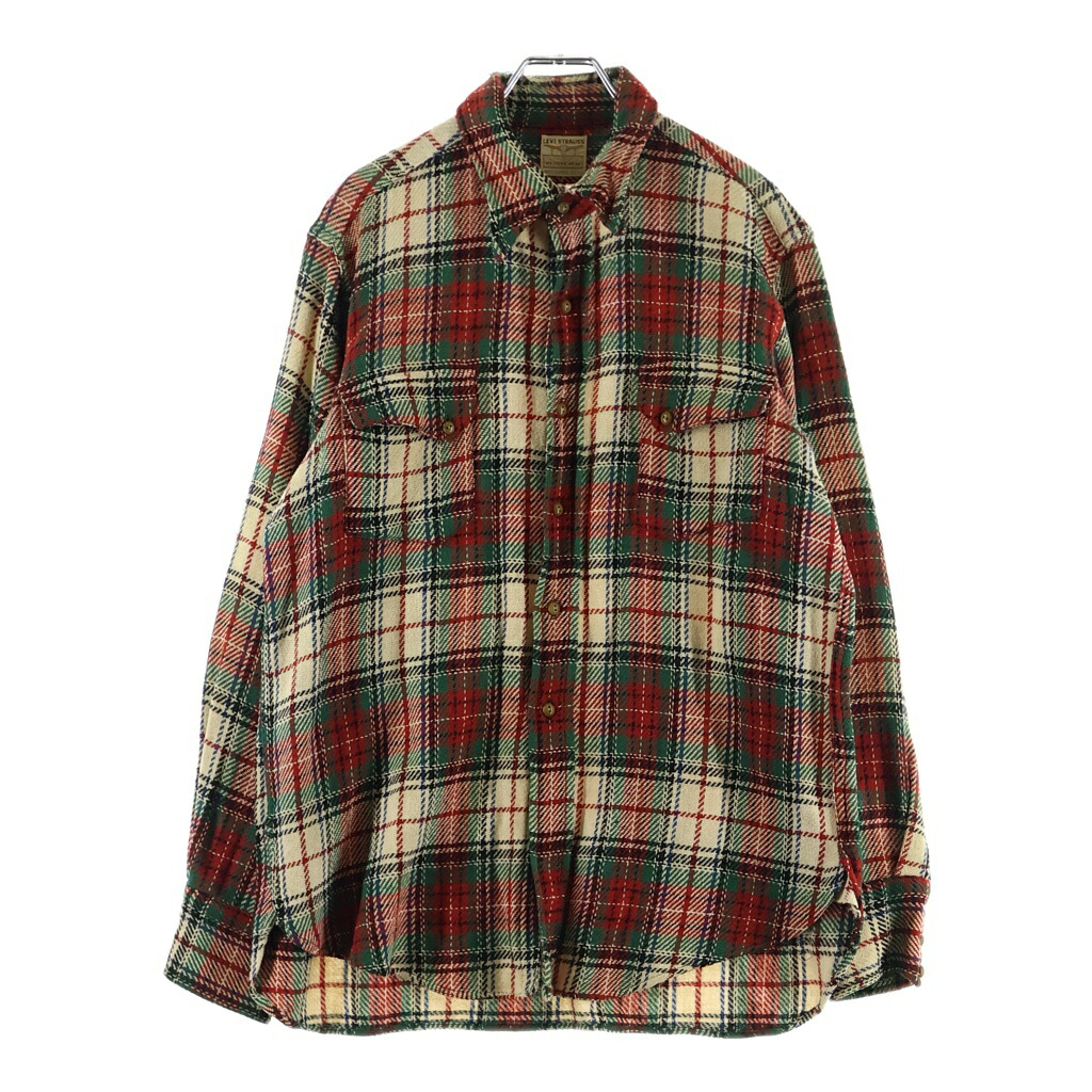 Levi\u0027s(リーヴァイズジーンズ) 40S VINTAGE WESTERN WEAR L/S ヴィンテージ ロングホーンタグ 照合のしるし柄 長袖プルオーバー 赤いこと/緑であること/ベージュ【中古】【度合いB】【色つや赤いこと】【取りまわしバス発着場AWESOME高円寺店】