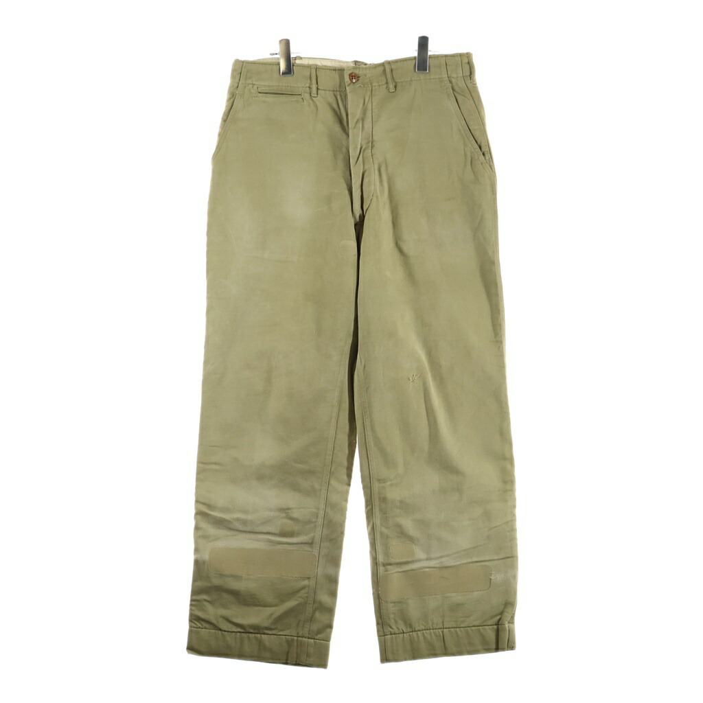 VINTAGE(ヴィンテージ) 40S M-41 U.S.ARMY WOOL-LINED CHINO TROUSERS ヴィンテージ ユーエスアーミー 亜米利加正規陸軍 羊毛ラインドライブ付 カルバミド名取り草 名取り草飛球 チノズボン下 ベージュ【中古】【度合いB】【色つやベージュ】【取りまわしバス発着場AWESOME高円寺店】