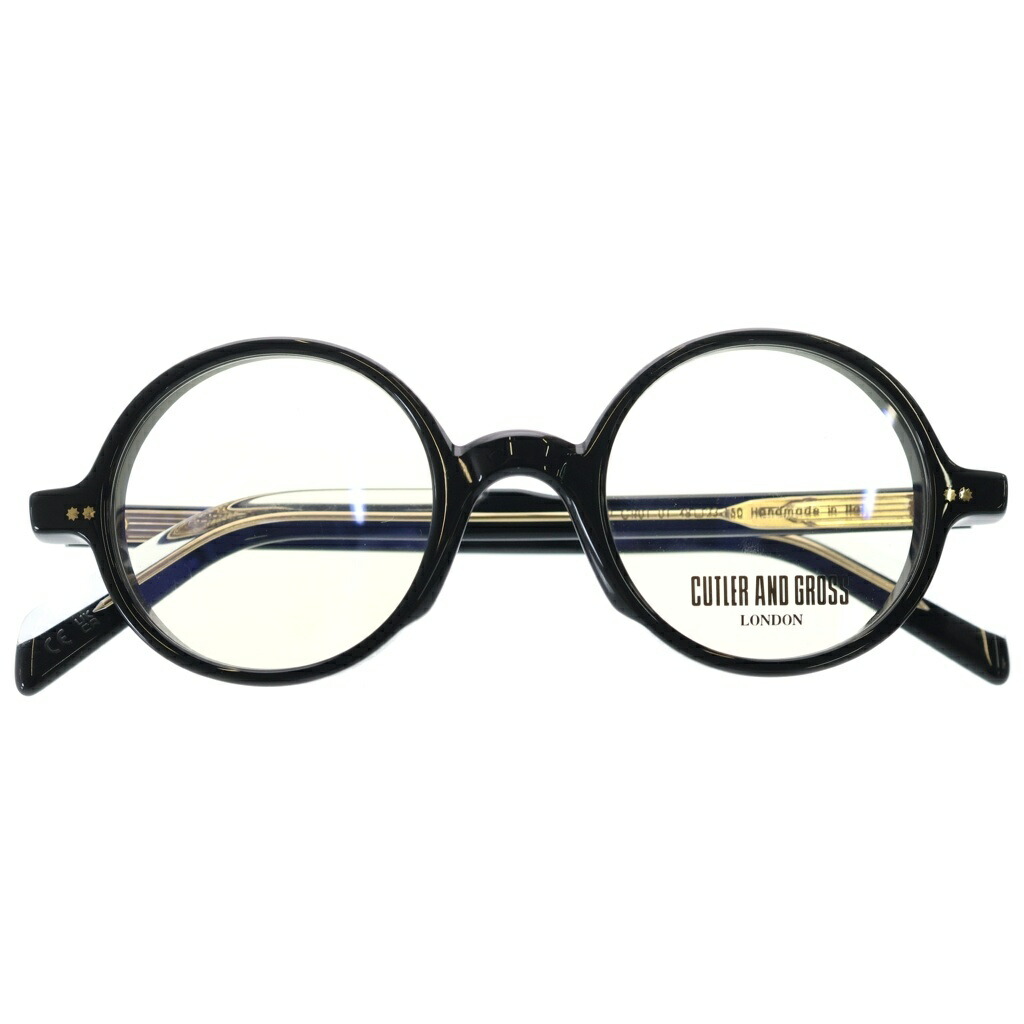 CUTLER AND GROSS(カトラーアンドグロス) 大いさ:48□23ー150 GR01 01 ラウンド枠組み せつ然たる水晶体 黒眼鏡 眼鏡 黒いこと/ゴールド【新古品/中古】【座標軸S】【色合い黒いこと】【取りまわしバス発着場原宿】