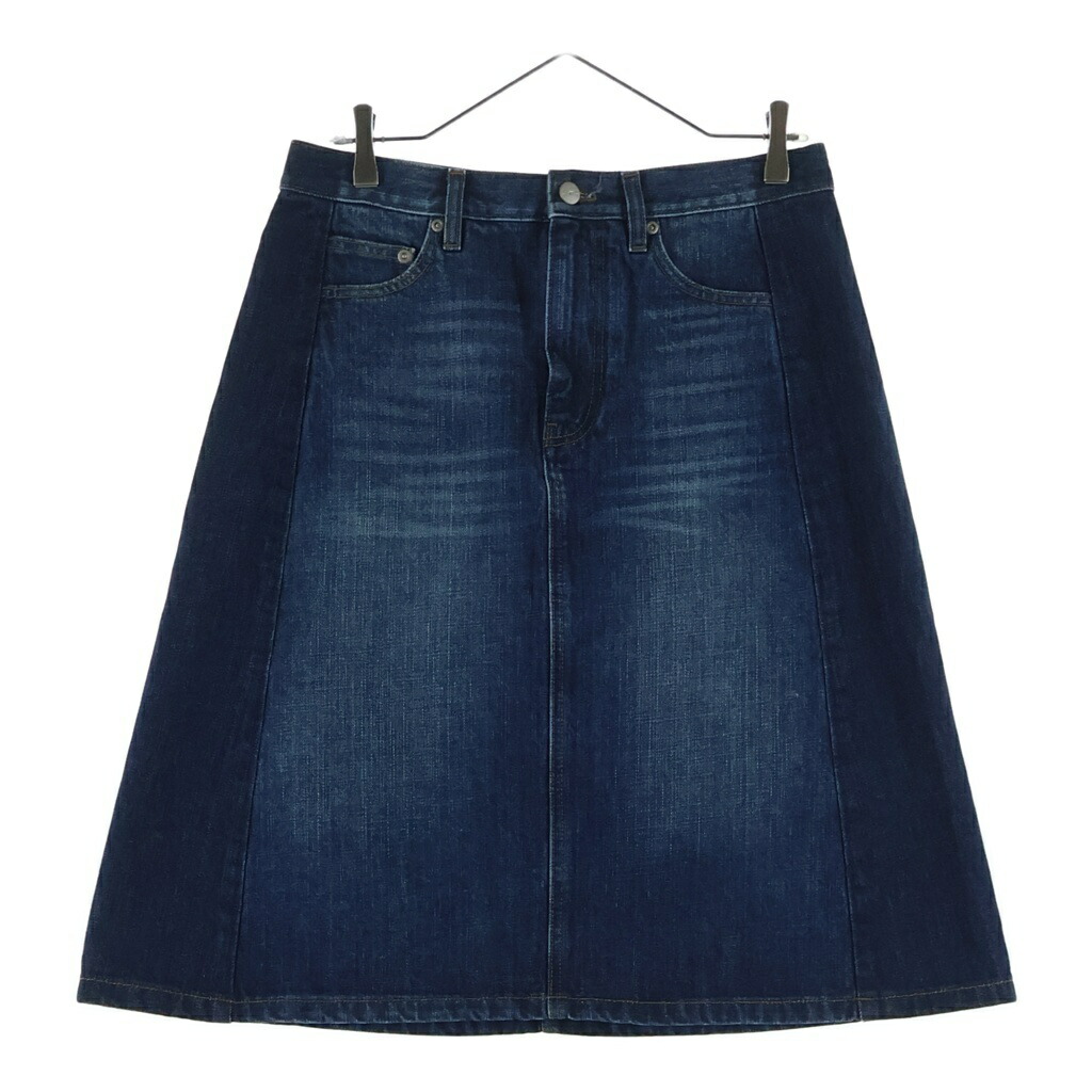 MARC JACOBS(マークジェイコブス) 大きさ:28 NAVY BLUE DENIM SKIRT バイ色つや ジップアップ ジーンズスコート インディゴ レディース 2F5RSK050D02-480【中古】【度合いB】【色つや青碧】【オンライン押さえる商いもの】