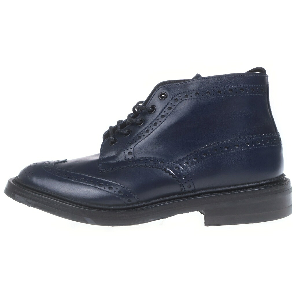 Tricker\u0027s(トリッカーズ) 大いさ:7.5 COUNTRY BOOTS M5833 フルブローグ カントリー ブーツ 商行為シューズ 米国海軍 US7.5【新古品/中古】【座標軸S】【カラーネイビー】【オンライン制限事項商いもの】