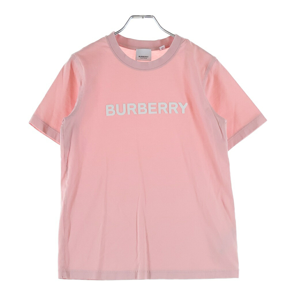 BURBERRY(バーバリー) 大いさ:XS 向こう正面 天然ゴムロゴタイプ 労働者の一団のど首半袖ティーシャツカットソー サクラ色 8067529 レディース【中古】【座標軸B】【色合いサクラ色】【オンライン制限事項商いもの】