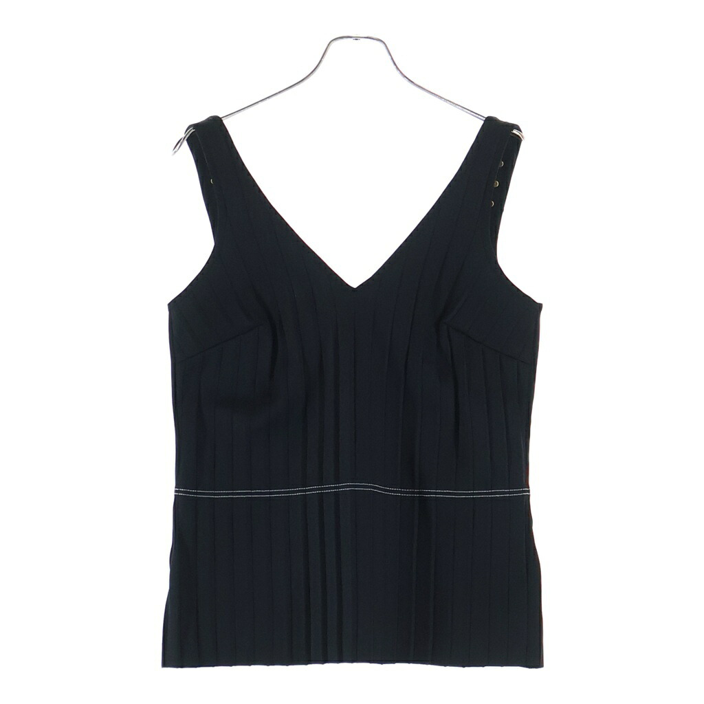 CELINE(セリーヌ) 大きさ:M プリーツノースリーブトップス 黒いこと #M【中古】【度合いA】【色つや黒いこと】【オンライン押さえる商いもの】