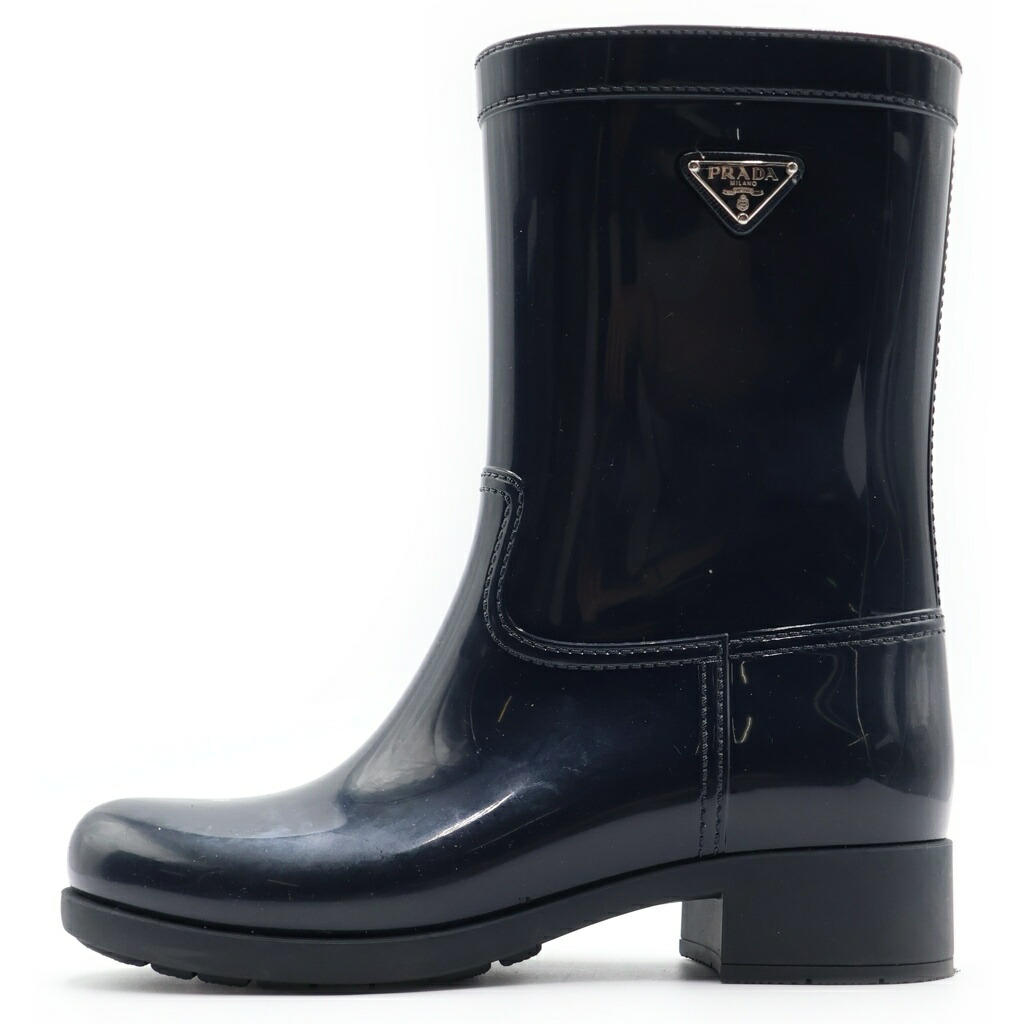 PRADA(プラダ) 大きさ:37 ラバーレインブーツ 米国海軍 #37【中古】【座標軸B】【カラーネイビー】【オンライン制限事項商いもの】
