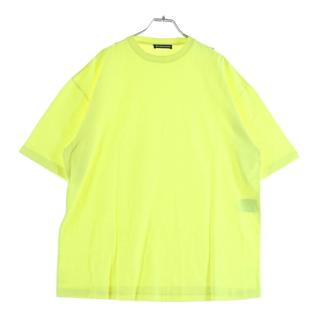 BALENCIAGA(バレンシアガ) サイズ:M ショルダーブランドタグ クルーネック半袖Tシャツカットソー イエロー 578139【新古品/中古】【程度S】【カラーイエロー】【取扱店舗BRING札幌店】｜ブランド買取・販売　BRING