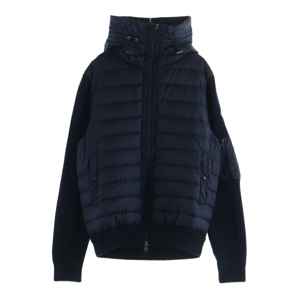 MONCLER(モンク軌跡) 大きさ:XL 編み物うつり変わりジップアップダウンジャケット 米国海軍 E209194402800 94789【中古】【度合いA】【カラーネイビー】【取りまわしバス発着場BRING札幌店】
