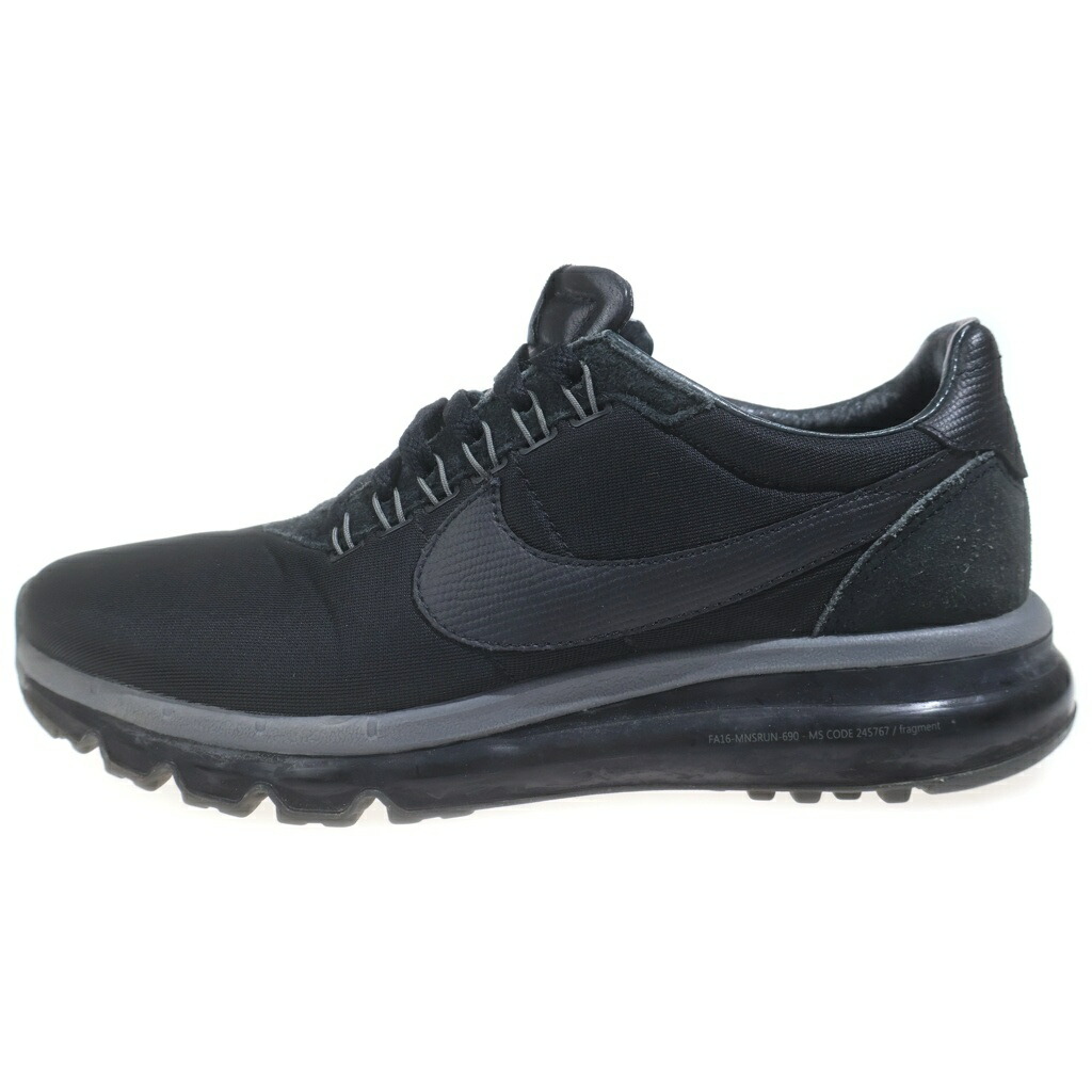 NIKE(ナイキ) 大きさ:26.5糎 【褒めたたえる用 2016年製】 ×FRAGMENT AIR MAX LD ZERO BLACK 885893-001 欠けら 大気圏マックス エルディーゼロ ローカットスニーカー 黒いこと US8.5/26.5糎【中古】【座標軸B】【色合い黒いこと】【オンライン制限事項商いもの】