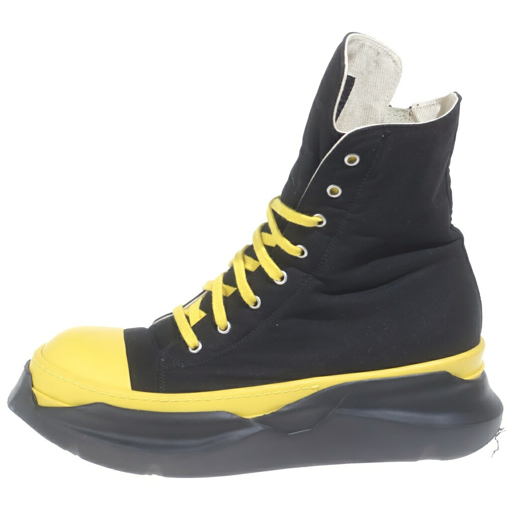 DRKSHDW(ダークシャドウ) 大きさ:44 Abstract HI サイドジップ レースアップブーツ 黄色/黒いこと 25522【中古】【度合いB】【色つや黄色】【取りまわしバス発着場BRING札幌店】