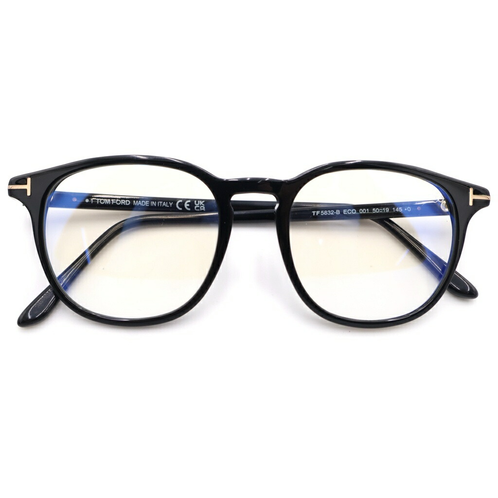 TOM FORD(トムジェラルド・r・フォード) 大いさ:50□19 145 ウェリントン型 黒眼鏡 メガネ 黒いこと TF5832-B【中古】【座標軸B】【色合い黒いこと】【オンライン制限事項商いもの】
