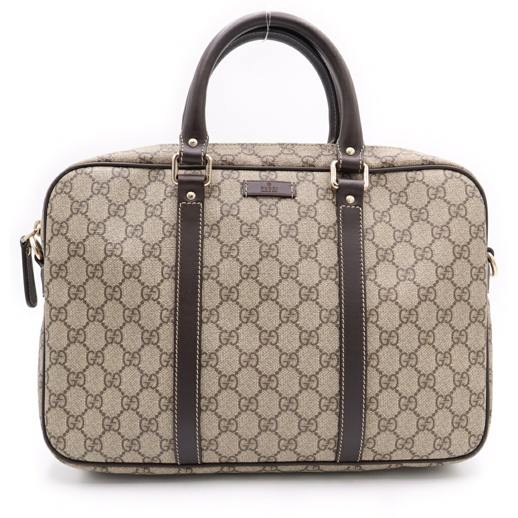 GUCCI(グッチ) 2WAY GGスプリーム ハンドバッグ ブリーフうしろ側 ベージュ【中古】【座標軸A】【色合いベージュ】【オンライン制限事項商いもの】