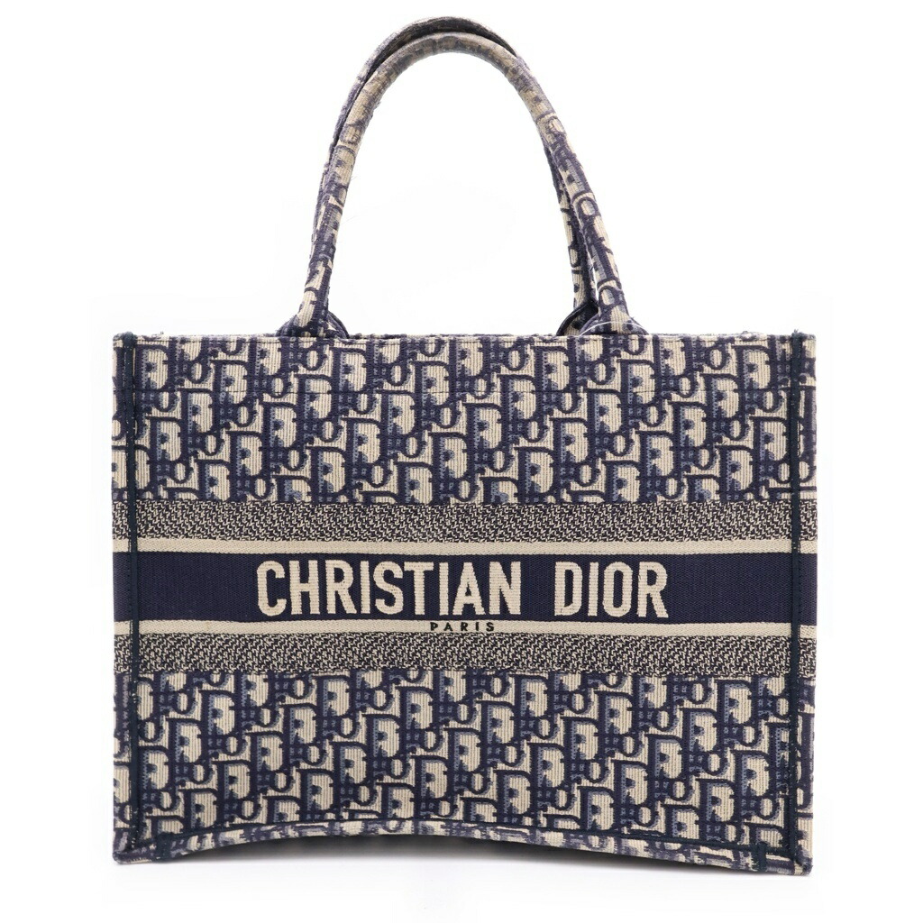 Christian Dior(ディオール) オブ漏れる ブックトート 並み並み ハンドバック トートバッグ 米国海軍 帆布【中古】【座標軸B】【カラーネイビー】【オンライン制限事項商いもの】
