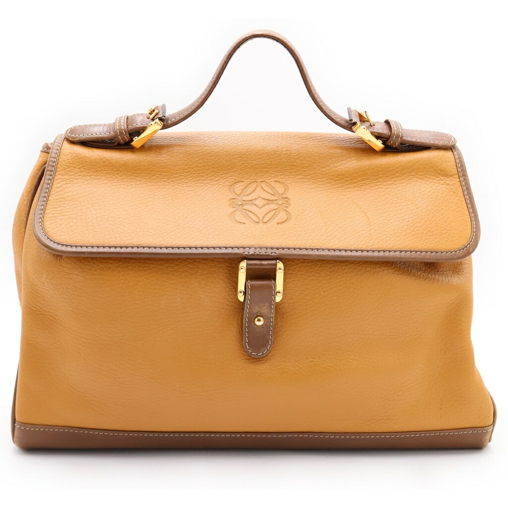 LOEWE(ロエベ) アナ瓦 ハンドバック ショルダーバッグ 2WAY 赤銅色 なめし革 ゴールド金具【中古】【座標軸B】【色合い赤銅色】【オンライン制限事項商いもの】