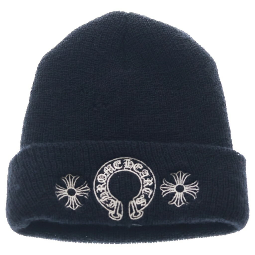CHROME HEARTS(クロムハーツ) WOOL WATCH CAP CH足し加える ホースシューニットキャップ ビーニーかぶり笠 黒いこと【中古】【座標軸B】【色合い黒いこと】【取りまわしバス発着場BRING札幌店】