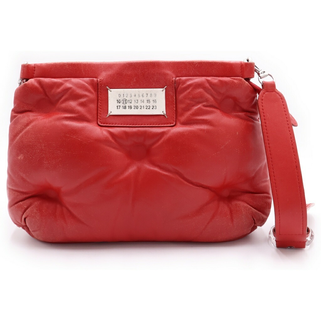 Maison Margiela(メゾンマルジェラ) 18AW GLAM SLAM 瓦ゲットー キルティング ショルダーバッグ 赤いこと S56WG0085 PR818【中古】【座標軸C】【色つや赤いこと】【オンライン押さえる商いもの】