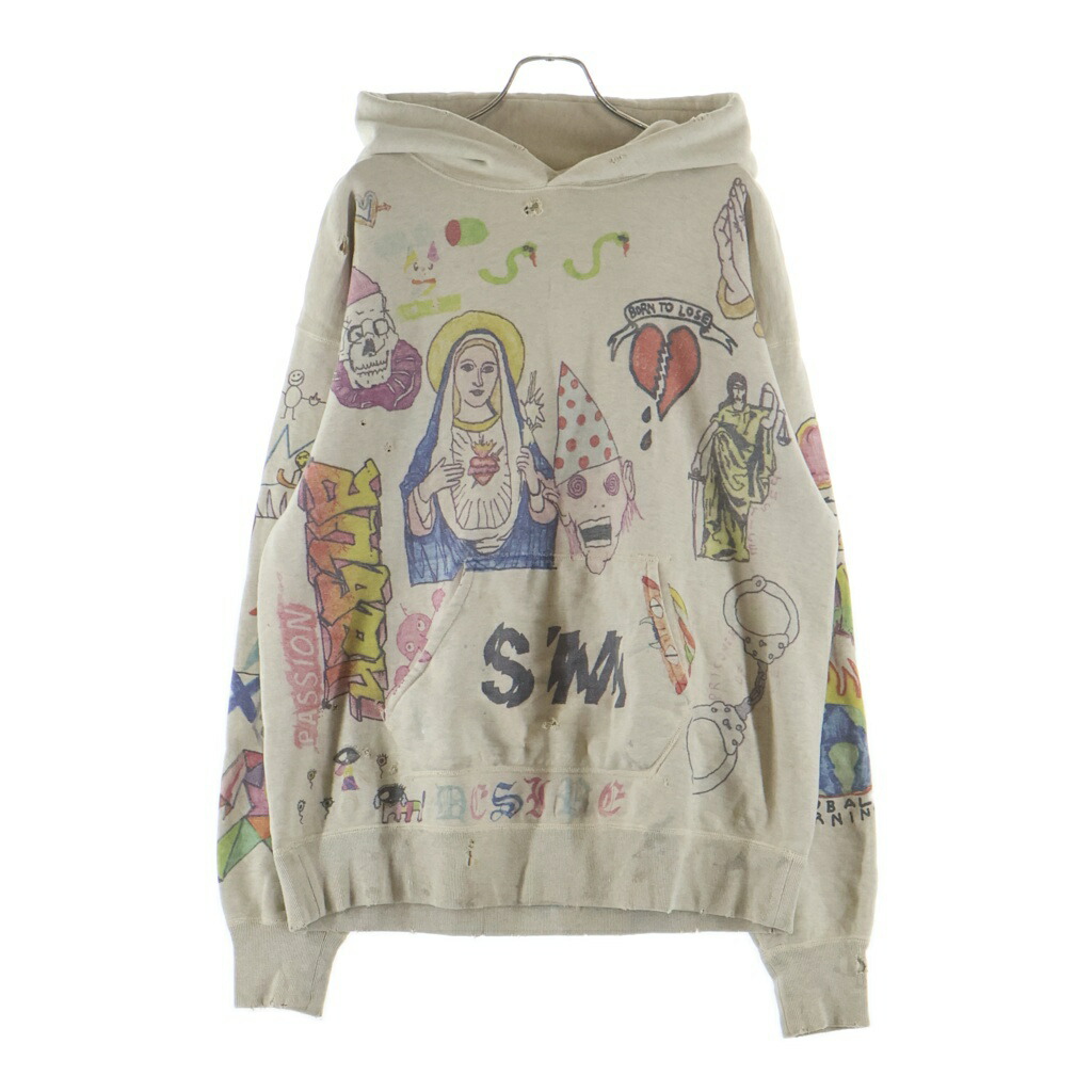 SAINT MICHAEL(セントマイケル) 大きさ:XL 21SS Hoodie Graffiti グラフィック刷り上げる工業 プルオーバーフーディー パーカー 薄墨色 SM-S21-0000-044【中古】【度合いB】【色つや薄墨色】【取りまわしバス発着場BRING札幌店】