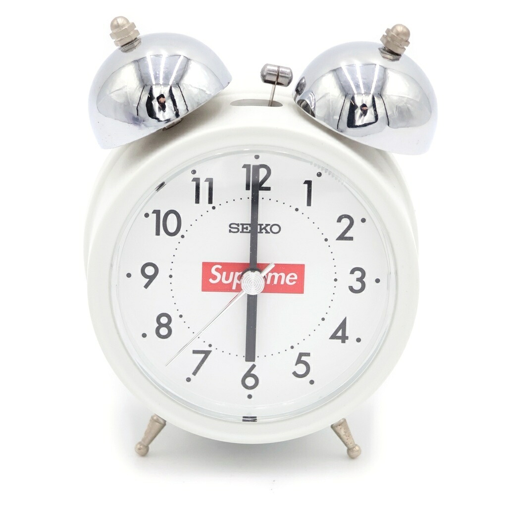 SUPREME(シュプリーム) 22AW ×SEIKO Alarm Clock セイコー ボックス席ロゴタイプ 目ざまし時計時辰儀 目ざまし時計時辰儀 白いこと【新古品/中古】【度合いS】【色つや白いこと】【オンライン押さえる商いもの】