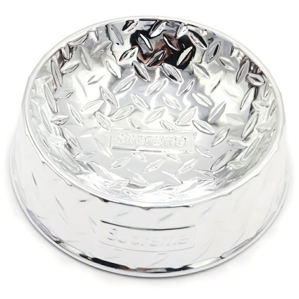 SUPREME(シュプリーム) 23SS Diamond Plate Dog Bowl 金剛石 一皿 ドッグボウル しろがね色 ■【新古品/中古】【度合いS】【色つやしろがね色】【オンライン押さえる商いもの】