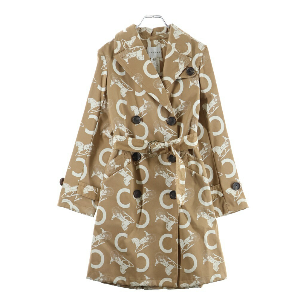 CELINE(セリーヌ) 大きさ:36 Cマカダム荷馬車柄トレンチコート ベージュ 綿織物 #36【中古】【度合いB】【色つやベージュ】【オンライン押さえる商いもの】